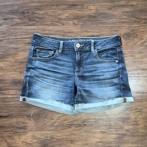 American Eagle Women's Midi Size 10 Blue Denim Shorts